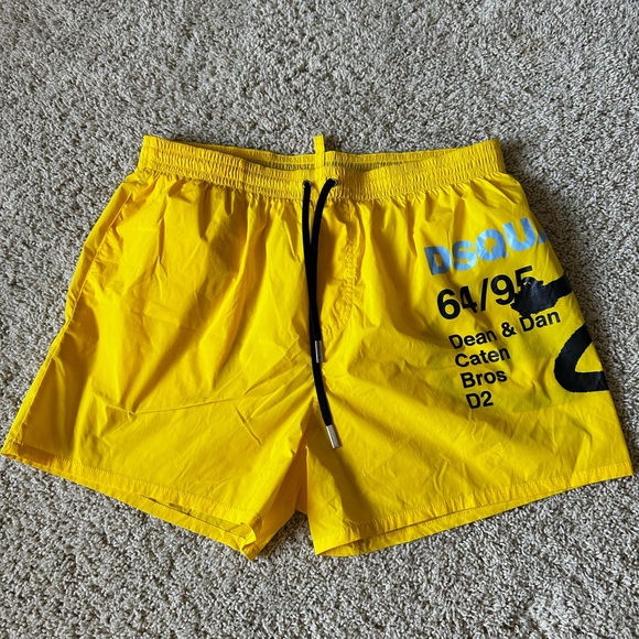 DSQUARED Bright Yellow Swim Trunks - Picture 1 of 5